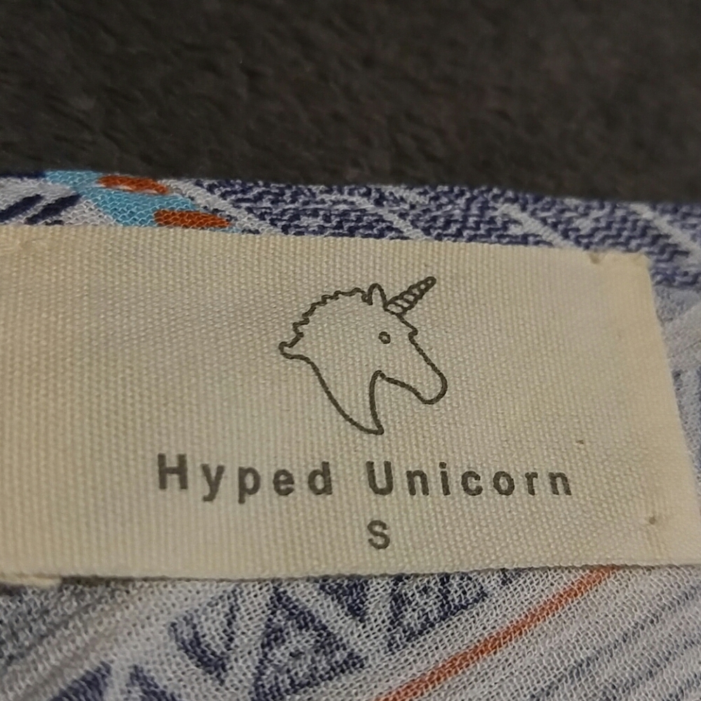 Hyped Unicorn Boho Multi Color Striped Small Dress - image 4